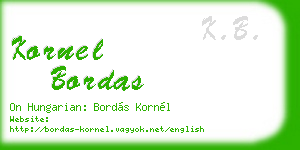 kornel bordas business card