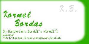 kornel bordas business card